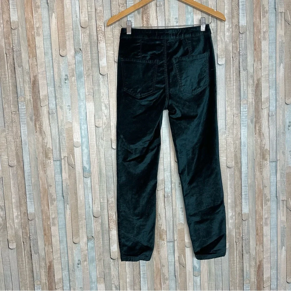 Free‎ People 26 Green Velvet High Waist Sweet Jane Jeans Pants Slim Skinny Retro